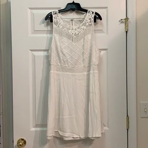 White crepe and lace dress